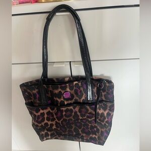 EUC Coach Signature Ocelot Sateen Print Tote / Handbag. F25282